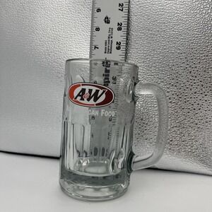 Vintage A&W Root Beer Soda Mug 6'' Tall Dimple‎ Sides Heavy Glass Handle